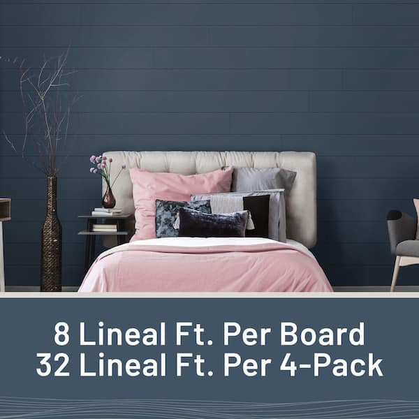 1 in. x 4 in. x 8 ft. Timeless Cavalry Blue Smooth Pine Trim (4-Pack)