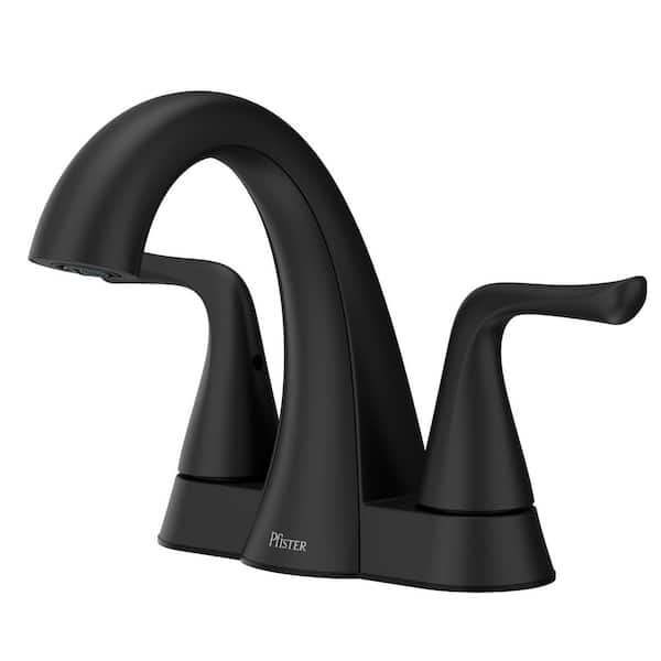 Willa 4 in. Centerset 2-Handle Bathroom Faucet in Spot Defense Matte Black