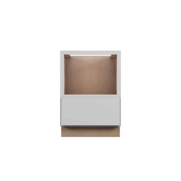 Kunal Kitchens Bedford Shaker 24 in. W x 34.5 in. H x 24 in. D in Painted White Plywood Assembled Microwave Base Cabinet