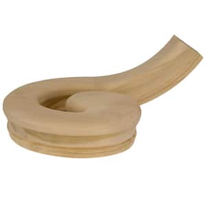 Stair Parts 7035 Unfinished Poplar Right-Hand Volute Handrail Fitting