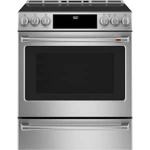 30 in. 5.7 cu. ft. Slide-In Smart Electric Range with Convection in Stainless Steel, Self Clean