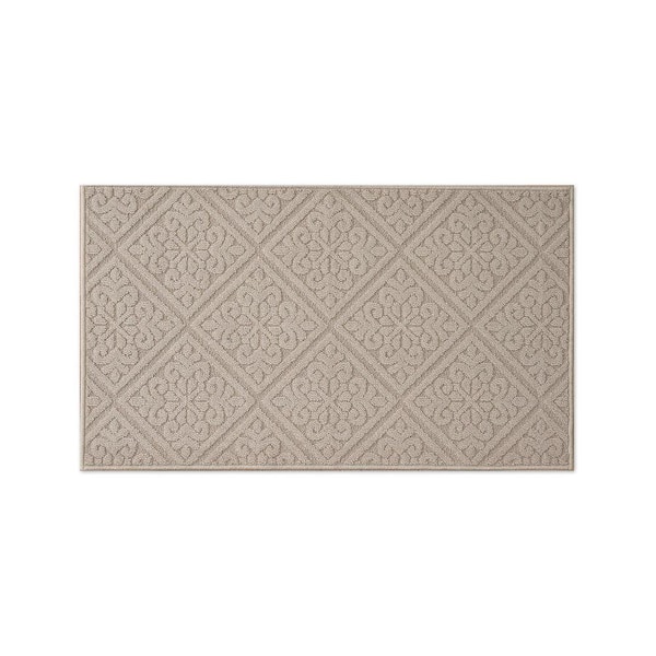 Laura Ashley Austell Solid 2 ft. x 4 ft. Linen Geometric Area Rug ...
