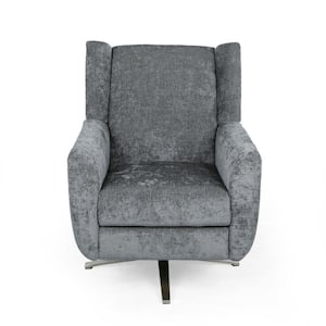 Woodmere Grey Fabric Swivel Club Chair