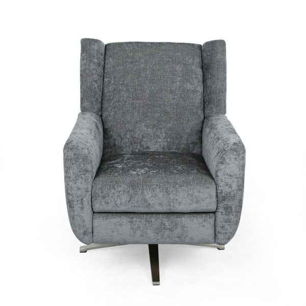 Noble House Woodmere Grey Fabric Swivel Club Chair