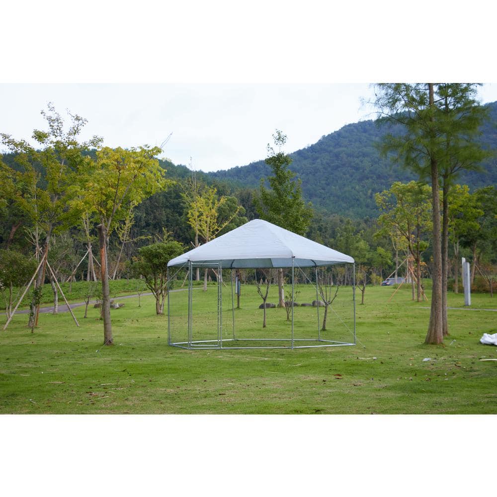 Siavonce Large Metal Poultry Fencing Chicken Coop Octagon, Steel Wire Dipped Plastic Mesh