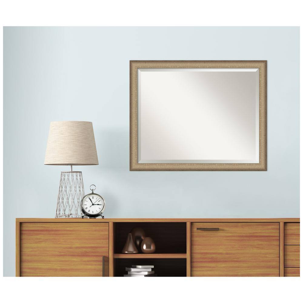 Elegant Brushed Bronze Narrow Framed Rectangular Vanity Mirror
