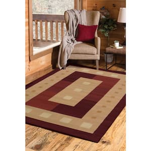 Manhattan Time Square Burgundy 5 ft. 3 in. x 7 ft. 6 in. Area Rug