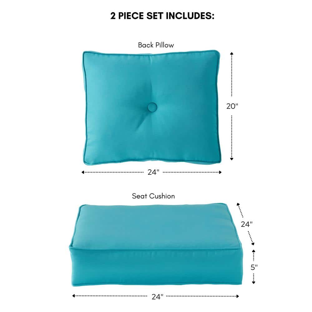 Aruba Turquoise Sunbrella Outdoor Deep Seat Cushion Set