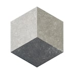 Traffic Hex 3D Grey 8-5/8 in. x 9-7/8 in. Porcelain Floor and Wall Tile (11.56 sq. ft. / case)