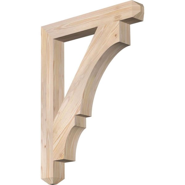 Ekena Millwork 3.5 in. x 34 in. x 26 in. Douglas Fir Balboa Craftsman Smooth Bracket