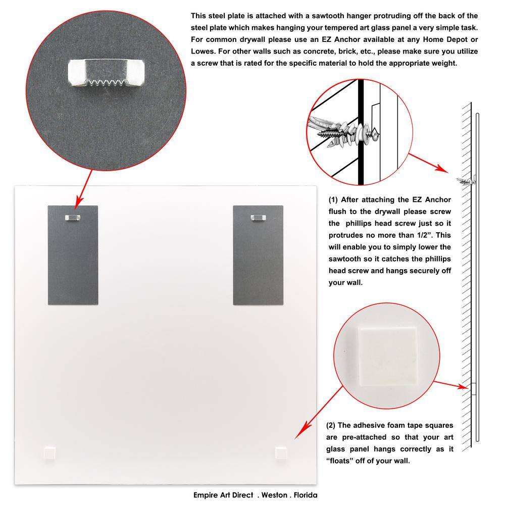 Elegant 36" Square Frameless Beveled Mirror with Fashion Art Glass