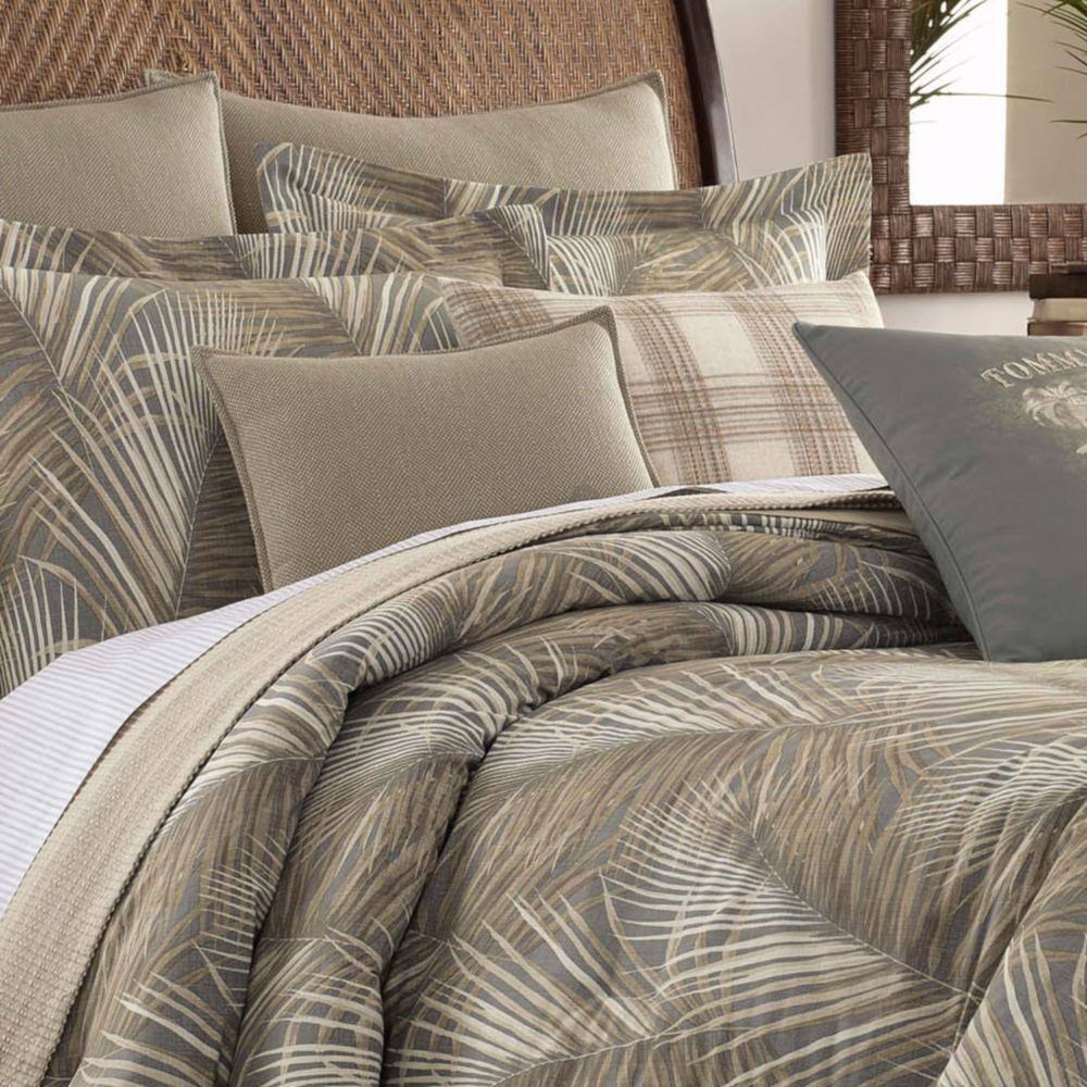 Gray Cotton Reversible Queen Comforter Set with Shams