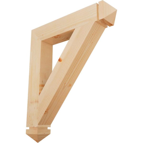 Ekena Millwork 3.5 in. x 28 in. x 24 in. Douglas Fir Traditional Arts and Crafts Smooth Bracket