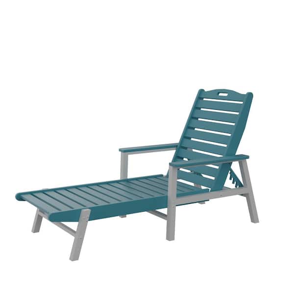 Mondawe Banner Blue 1-Piece Plastic Adjustable Outdoor Chaise Lounge