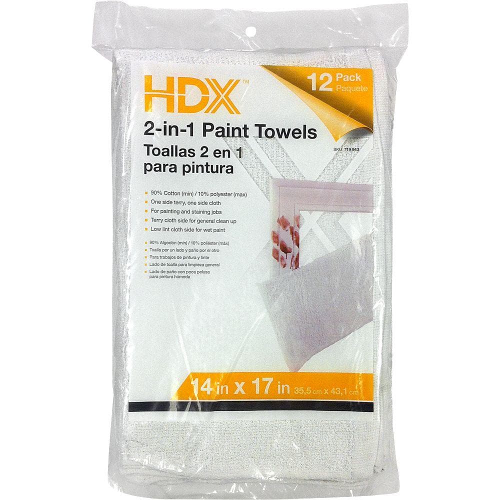 HDX 14 in. x 17 in. 2-in-1 Paint Towels (12-Pack) T-99411 - The Home Depot
