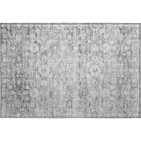 Addison Rugs Mayfield Premium Machine Washable Indoor/Outdoor Geometric AMF651 Silver 1 ft. 8 in. x 2 ft. 6 in. Area Rug