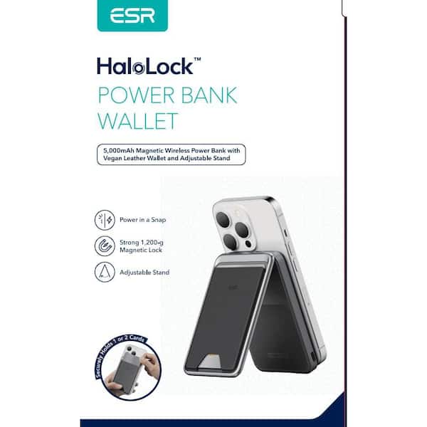 ESR Halolock MagSafe Battery Pack with USB-C Cable, 5,000mAh Wireless Power  Bank Compatible with iPhone 15/14/13/12 Series, Black