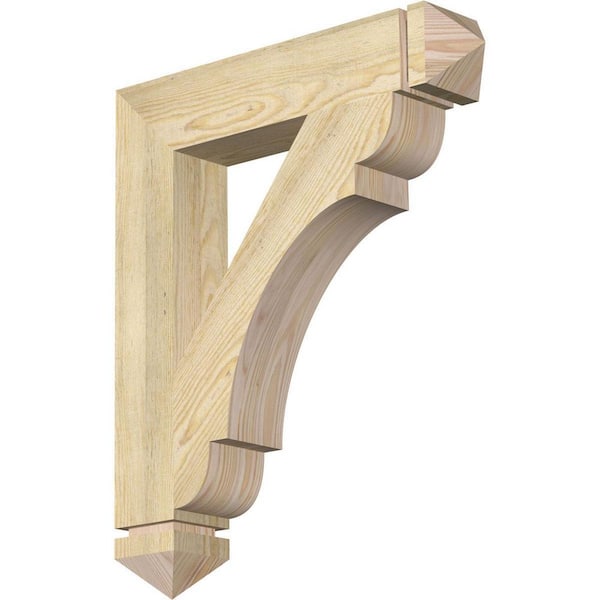 Ekena Millwork 4 in. x 26 in. x 22 in. Douglas Fir Olympic Arts and Crafts Rough Sawn Bracket