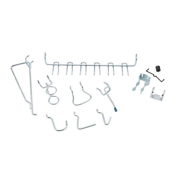 White Pegboard Locking Hooks 25 J Hooks & 25 L Hooks 50 Pack : :  Tools & Home Improvement