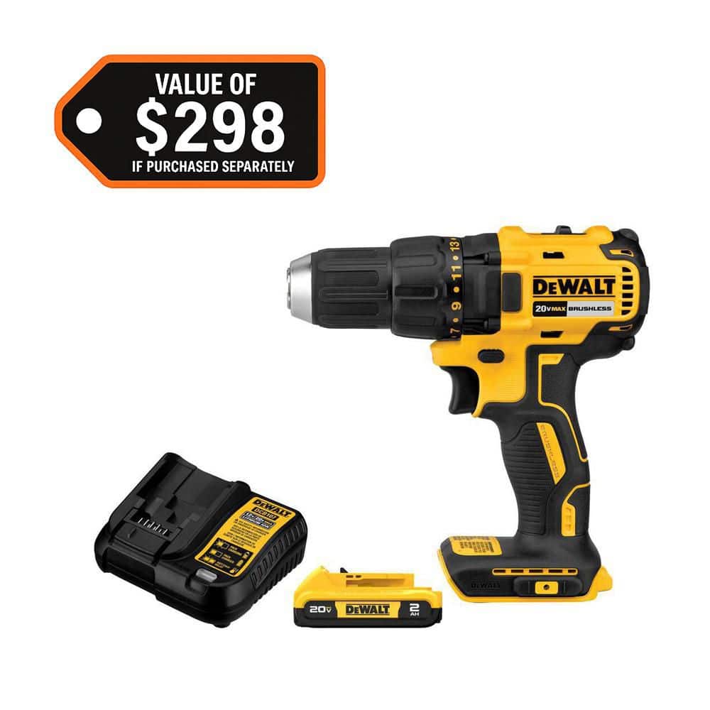 DEWALT 20-Volt MAX Lithium-Ion Cordless 1/2 in. Compact Drill/Driver Kit with 2.0 Ah Battery and Charger