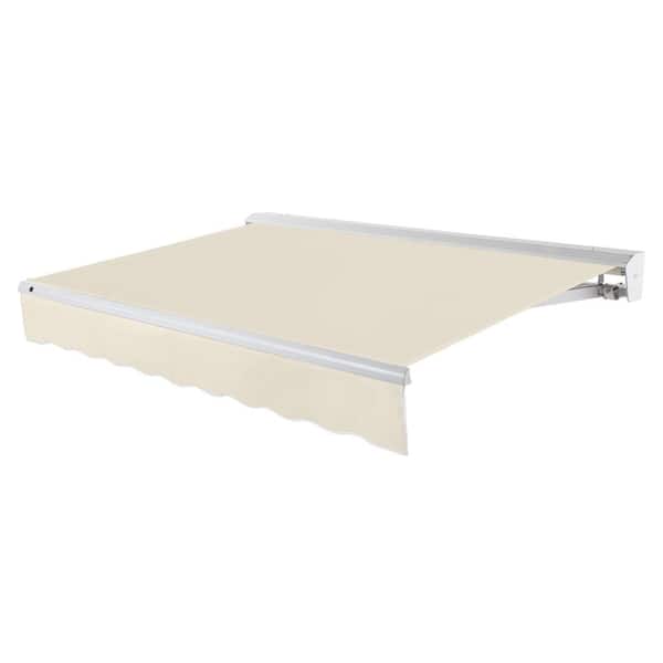 AWNTECH 24 ft. Destin Left Motorized Retractable Awning with Hood (120 in. Projection) Linen