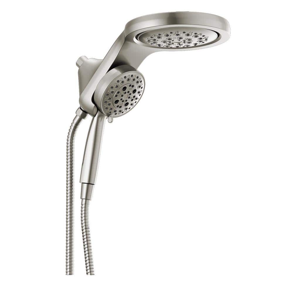 Delta HydroRain 5Spray Patterns 2.5 GPM 6 in. Wall Mount Dual Shower Heads in Stainless 58680