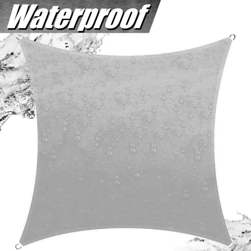 9.5 ft. x 9.5 ft. 220 GSM Waterproof Grey Square Sun Shade Sail Screen Canopy, Outdoor Patio and Pergola Cover price history on PriceWatchPro