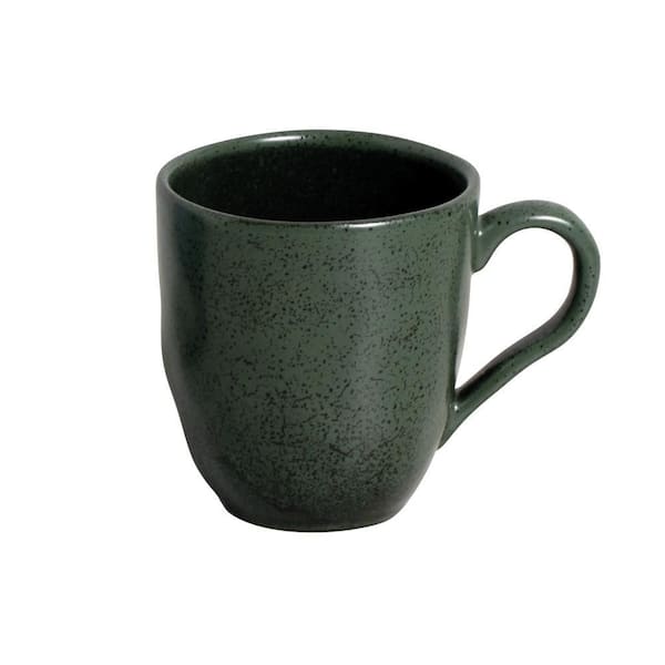 9.23 oz. Greenery Green Stoneware Mug (Set of 4)