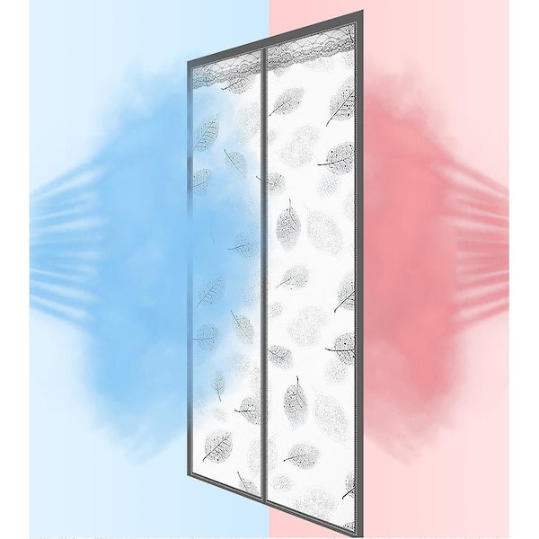 Shatex 35.5 in. x 83 in. Gray Plastic Thermal Insulated Door Curtain  Magnetic Screen Door Noise Reduction Waterproof CSD90210GA - The Home Depot