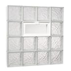 31 in. x 31 in. x 3.125 in. Ice Pattern Glass Block Masonry Window with Vent