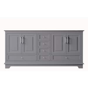 McAuley 71.25 in. W x 21.7 in. D x 33.88 in. H Bath Vanity Cabinet without Top in Taupe Grey