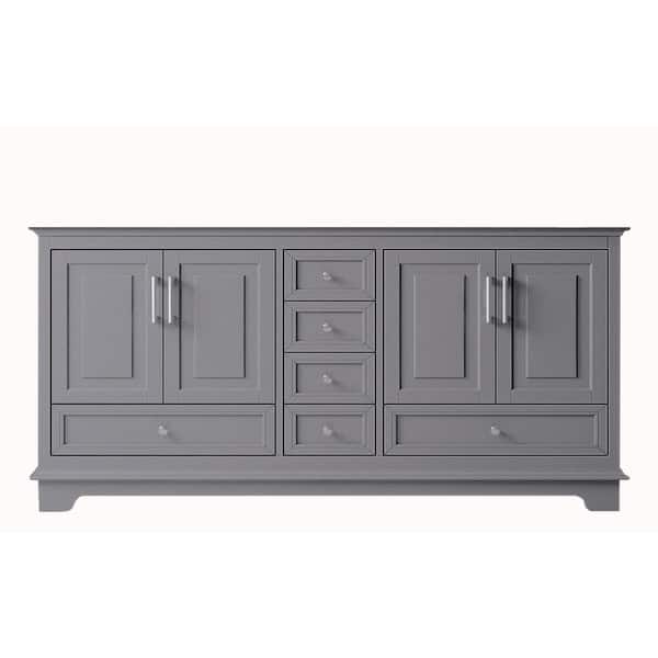 Exclusive Heritage McAuley 71.25 in. W x 21.7 in. D x 33.88 in. H Bath Vanity Cabinet without Top in Taupe Grey