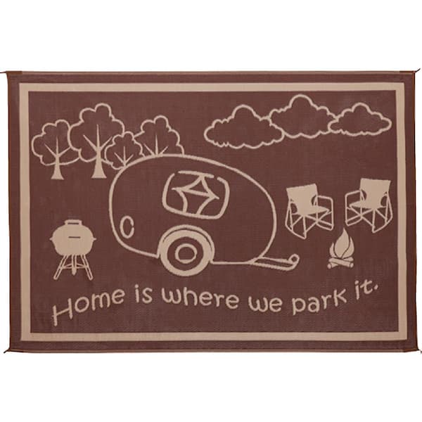 Ming's Mark 8 ft. x 18 ft. - Brown/Beige Reversible Mat for RV Home