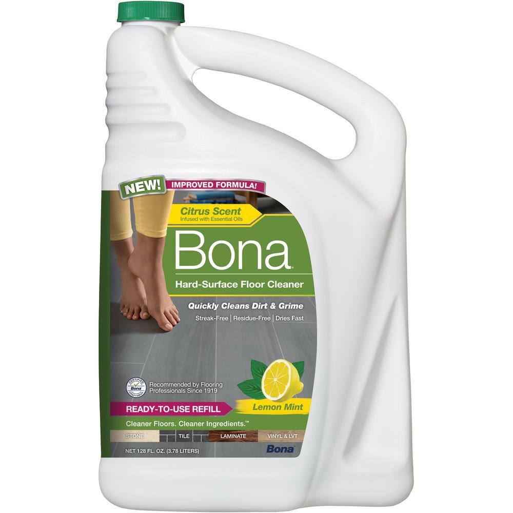 Bona 128 Oz Lemon Mint Scent Hard Surface Floor Cleaner Refill 