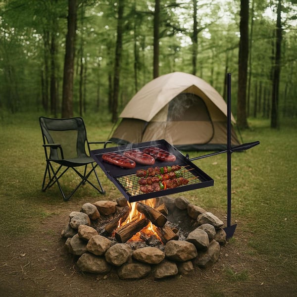 テーブル・チェア・ハンモック bonfire go outside SCRT25 Karl home Folding Swivel Campfire Grill Portable Cooking Grate