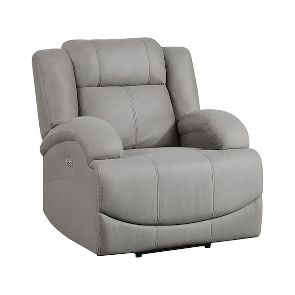 Lazzara Darcel Gray Microfiber Power Recliner