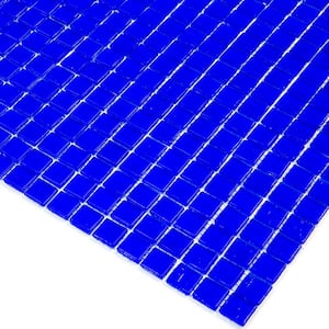 Skosh 11.6 in. x 11.6 in. Glossy Cobalt Blue Glass Mosaic Wall and Floor Tile (18.69 sq. ft./case) (20-pack)