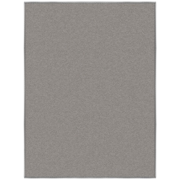 Ottomanson Ottohome Collection Non-Slip Rubberback Modern Solid 2x3 Indoor Entryway Mat, 2 ft. 3 in. x 3 ft., Gray
