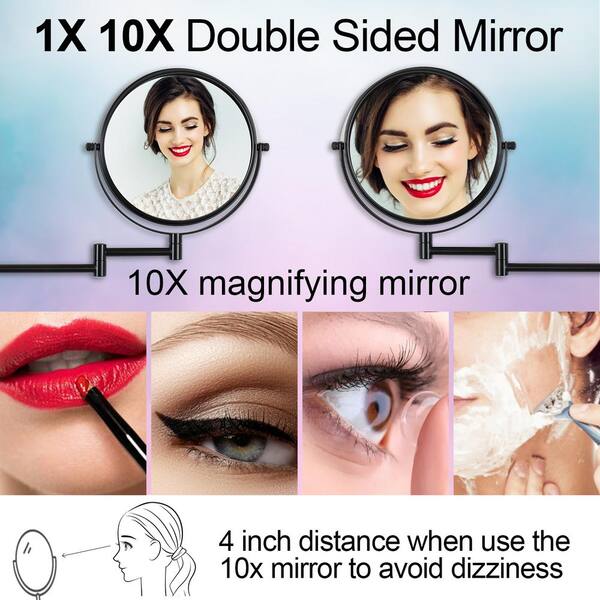 My Flexible Mirror 10x Magnification 7 Make Up Round Vanity Flexible Mirror  for Home, Bathroom use