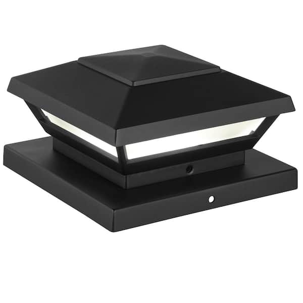 Low Voltage 50 Lumens Black Outdoor Integrated LED 4x4 and 6x6 Deck Post Light; Weather/Water/Rust Resistant