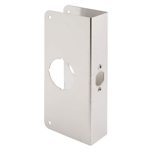 Prime-Line 1-3/4 x 9 in. Thick Stainless Steel Lock and Door Reinforcer, 2-1/8 in. Single Bore, 2-3/4 in. Backset, U 9588