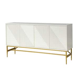 Rudy White 65 in. Wide Sideboard with Metal Legs