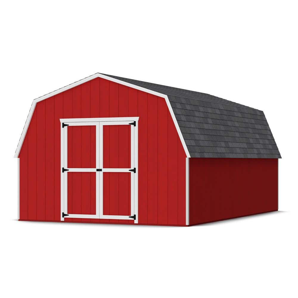 Value Gambrel 12 ft. x 18 ft. Outdoor Wood Storage Shed Precut Kit with 4 ft. Sidewalls and Floor (216 sq. ft.) price history on PriceWatchPro