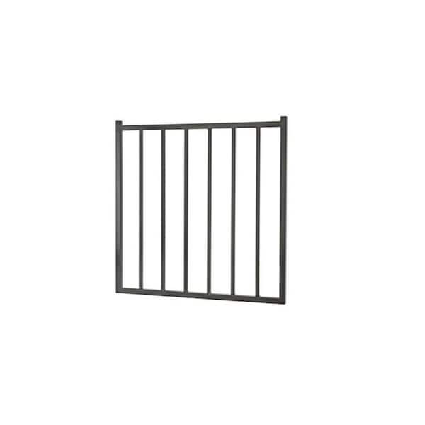 Unbranded 3.25 ft. x 3.8 ft. Black Steel Fence Gate