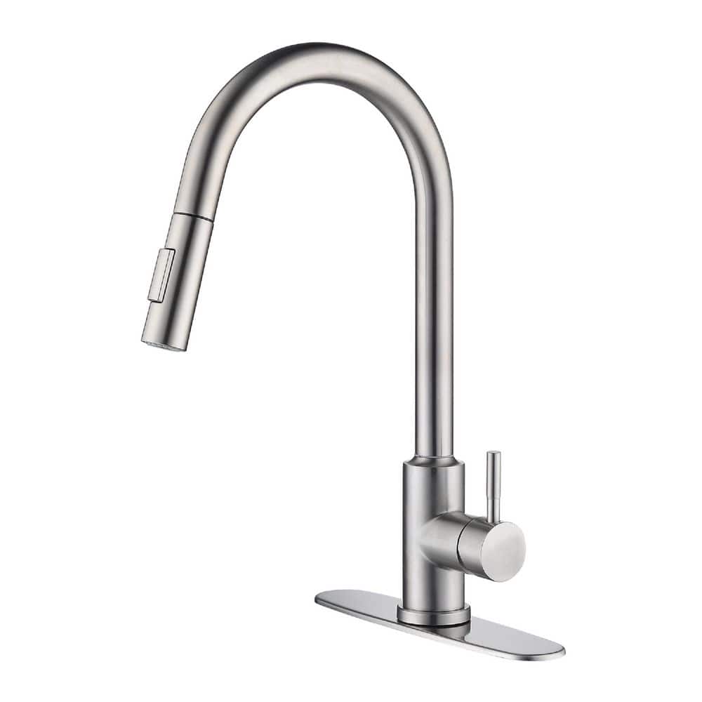 Brushed Nickel Touch 16.53 in. H Pull Down Sprayer Kitchen Faucet with 360 ° Spout Swivel price history on PriceWatchPro
