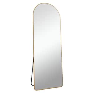 23 in. W x 65 in. H Arched Framed Wall Bathroom Vanity Mirror in Golden