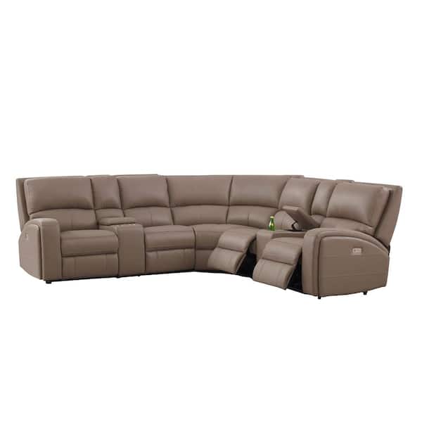 Leather Curved Sectional Sofa