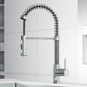 Edison Single Handle Pull-Down Sprayer Kitchen Faucet in Chrome