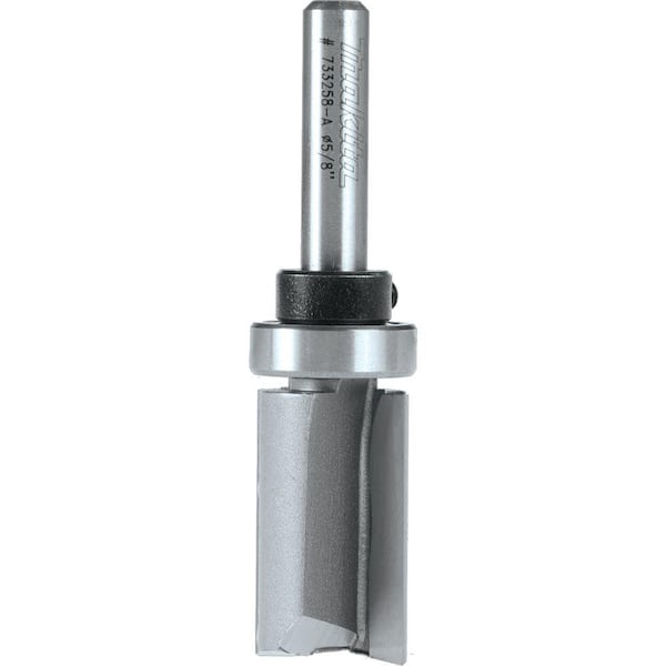 Makita 5/8 in. x 1 in. Carbide-Tipped 2-Flute Top Bearing Flush Router Bit with 1/2 in. Shank