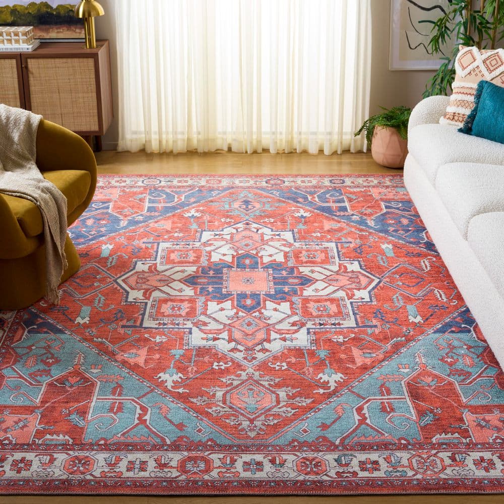 Serapi 8 ft. x 10 ft. Rust/Blue Tribal Serapi Medallion Area Rug price history on PriceWatchPro